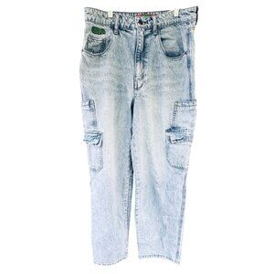 Empyre Tori Jeans Cargo Women's Size 8 Light Wash Skater Y2K Grunge Distressed